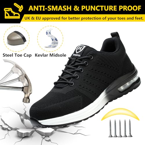 Baofular Safety Shoes Men Women Lightweight Work Shoes Comfortable Safety Shoes Non-Slip Breathable
