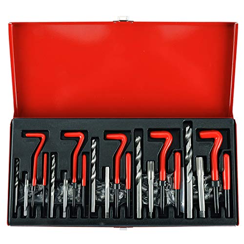 FreeTec 131tlg Kit Riparazione Strumento Filettatura Interna Riparazione Filettatura Manicotto M5 M6 M8 M10 M12 Inserti Filettati