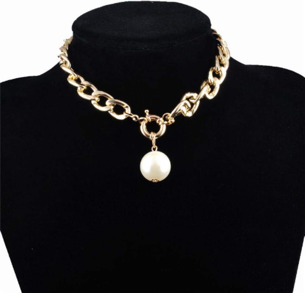 TTDAltd Necklace Women Trendy Choker Necklace Big Pearl Ball Pendant Clavicle Necklace Chocker Jewelry Accessories