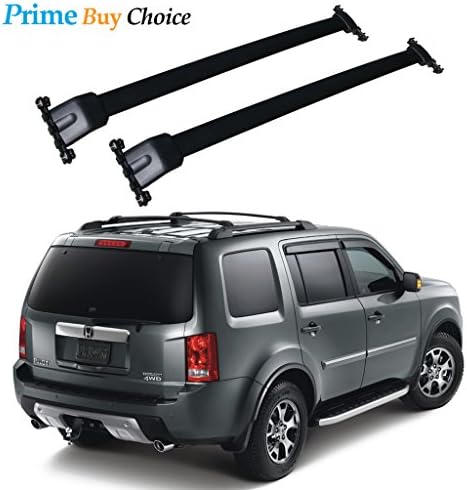 Prime Buy Choice 2pcs Black Aircraft Aluminum Roof Rack Cross Bars & Brackets & Mounting Hardwares Fit 2009-2015 Honda Pilot