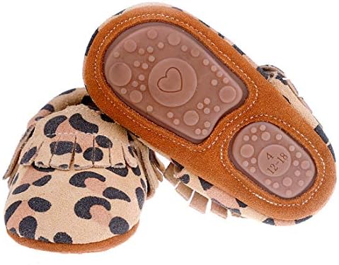 Baby Leather Shoes-Unisex Girls Boys Moccasins Rubber Sole