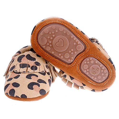 Baby Leather Shoes-Unisex Girls Boys Moccasins Rubber Sole
