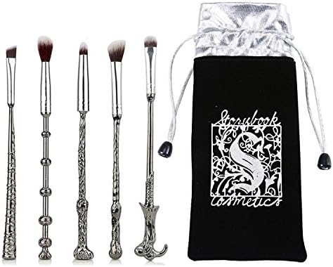 Traxandco Silver Metal Make Up Brushes Wizard Wand Make up Brush Set 5pc