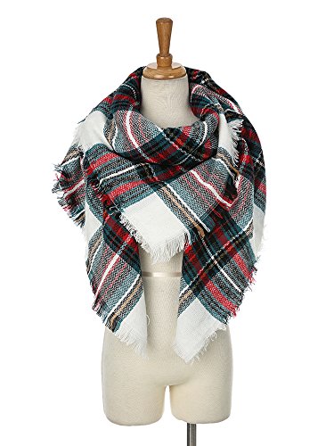 Women's Fall Winter Scarf Classic Tassel Plaid Tartan Warm Soft Chunky Large Blanket Wrap Shawl Scarves
