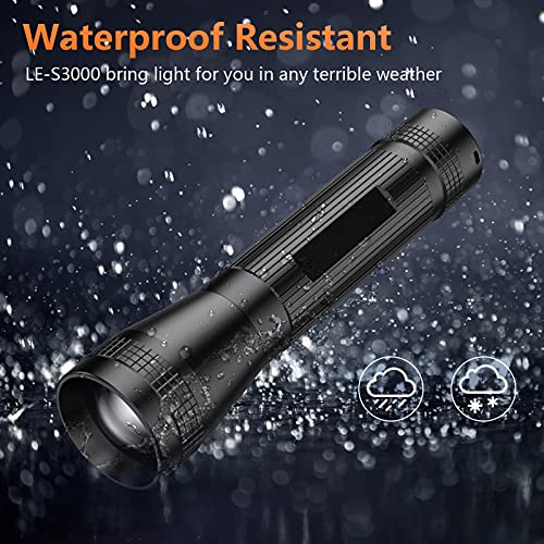 LED Taschenlampe Super Bright 1500 Lumen 500 Meter Leistungsstarke Taschenlampe mit zoombaren 5 Beleuchtungsmodi Wasserdichte Taschenlampen für Camping Wandern Angeln Outdoor