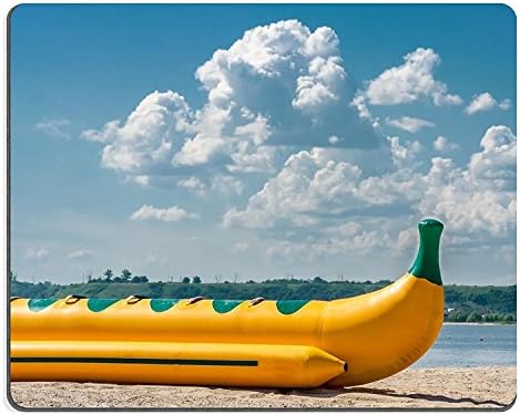 Luxlady Natural Rubber Gaming Mousepads Inflatable water sledge on the shore of a bay IMAGE ID 27697203