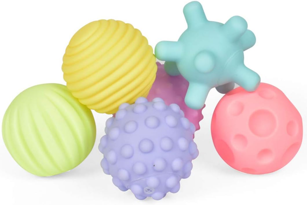6pcs/set Multi Sensory Ball with BB Sound Rubber Textured Multi Tactile