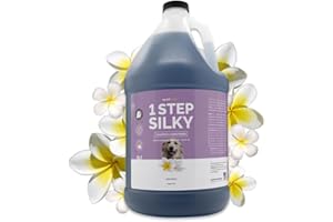Bark2Basics One Step Silky Dog Shampoo and Conditioner, 1 Gallon - All-Natural Ingredients, 2 in 1 Formula, 16 to 1 Concentration, Detangles and Strengthens, Professional Grade