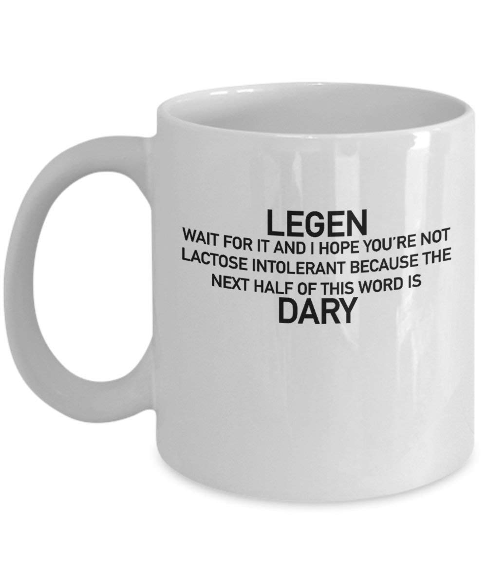 Mom and Dad Mug Legen Wait for It Dary Coffee Mug Cup (White) How I Met Your Mother Tv Show Quotes Memorabilia Gifts Merchandise Accessories Shirt Poster Sticker
