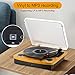 Record Player,JOPOSTAR Bluetooth Turntable 3-Speed Belt Driven with Built-in Stereo Speakers, Aux Input & RCA Output, Natural Woodthumb 4