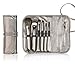 Kitdine Makeup brushes,Wooden Handle Professional Goat hair Pony Hair makeup brush set,Portable cosmetic brush,Make Up brush kit,6 pcs (Black)