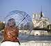 SMATI Long Transparent Umbrella - Birdcage shape; Solid ; Automatic opening ; Diameter=85cm ; Women's umbrella ; PARIS pattern; Dome shape umbrella