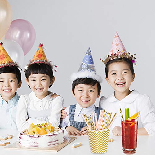 Pepional 100PCS Papier Strohhalme Biologisch Abbaubare Bunte Papier Trinkhalme Einweg-Strohhalme Für Geburtstag… – Bild 3