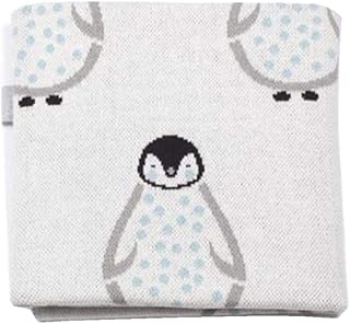 Strickdecke Babydecke Kuscheldecke, Odot Kinderwagen im Freien Kinderdecke Krabbeldecke Perfekt für Mädchen und Jungen Babys (90x110cm,Pinguin)