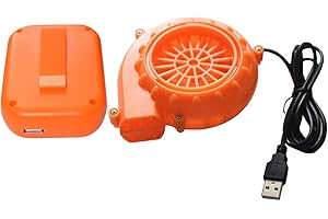 Portable Inflatable Costume Fan With USB Plug for Dinosaur Costumes,Christmas inflatable doll costume(Without battery) (Orang