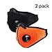 N95 Dust Mask Respirator, Dustproof Face Mask, 2 Pack Activate Carbon Anti Dust Pollution Pollen Allergy Filter Mouth Mask, Perfect for Woodworking Mowing Saw Dust Outdoor Work,Black Orange