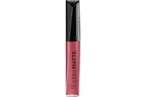 Rimmel London Stay Matte Liquid Lip Color with Full Coverage Kiss-Proof Waterproof Matte Lipstick Formula that Lasts 12 Hours - 100 Pink Bliss, .21oz