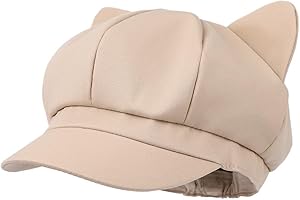 Cute Cat Ears Octagonal Hat for Women - Stylish Steamed Cat-Ear Shaped Bread Design Summer Sun Visor