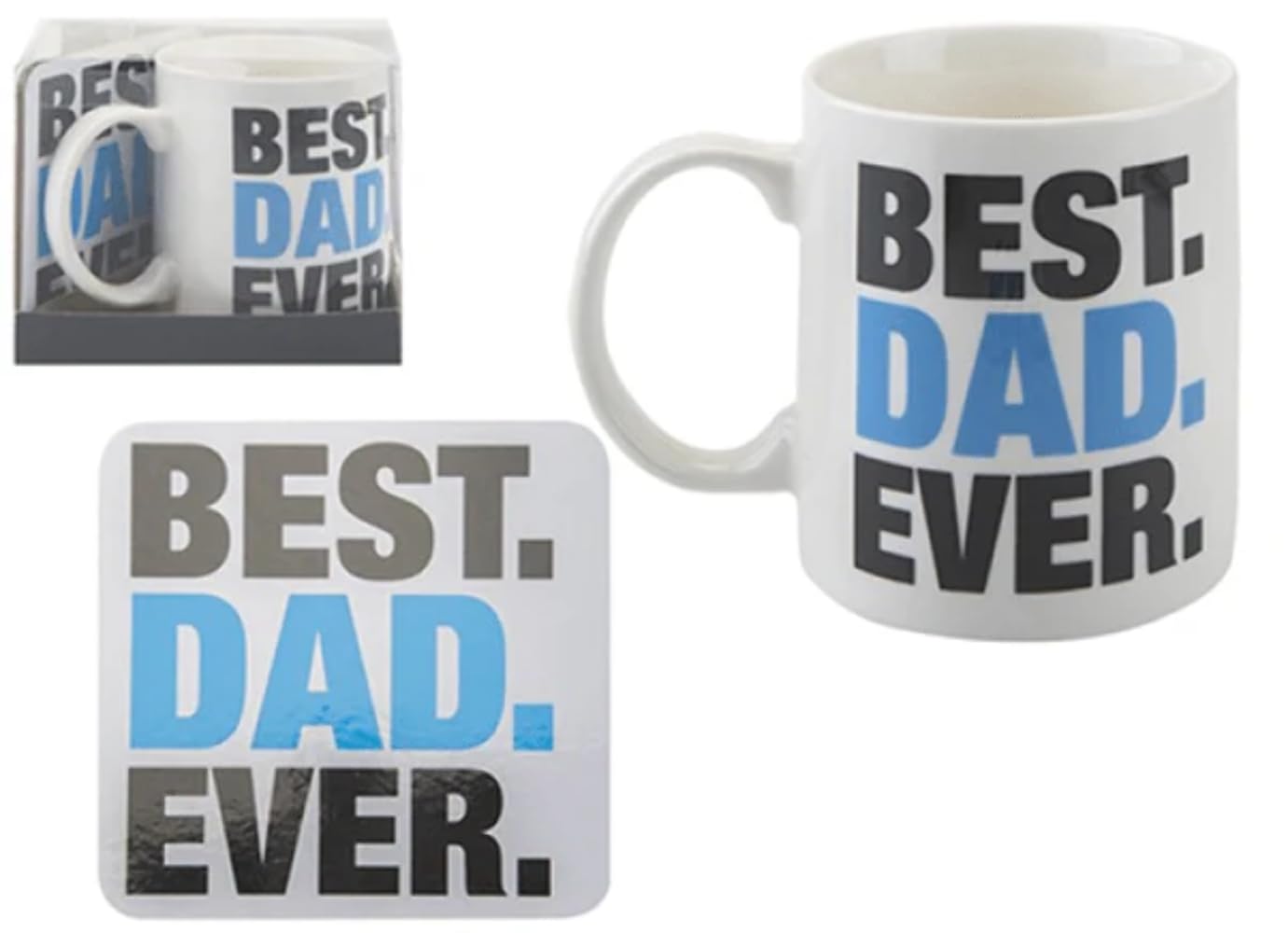 PMS Best Dad Ever Mug and Coaster Set - Father's Day Gift