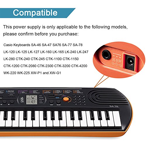 1 9+5V+Adapter+Casio+ADE95100LU+Compatible