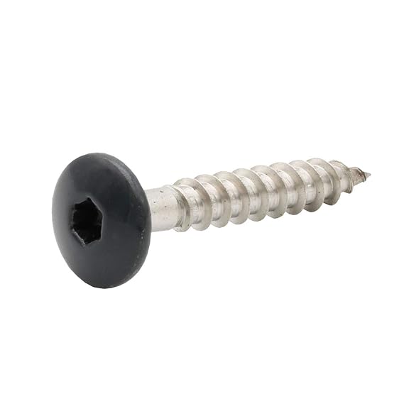 Twistec 284387016 Fassadenschrauben Edelstahl A2, 4,8 x 38 mm, 100 Stück, Anthrazitgrau