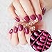 24pcs/kit Flat Candy Fake Nails Dark Purple Red Medium Nail Art Decoration Tips Carnival Colorful Press On Nails 369