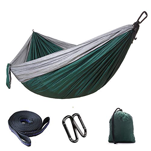 DDDD store Camping Hammock with Mosquito Net(300 x 200cm), Ultra-Light Portable Double Parachute Hammocks, 2 Person Swing Sleeping Hammock Bed for Outdoor Indoor Garden, Hiking