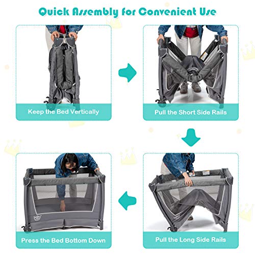HONEY JOY Pack and Play with 4in1 Baby Playard with