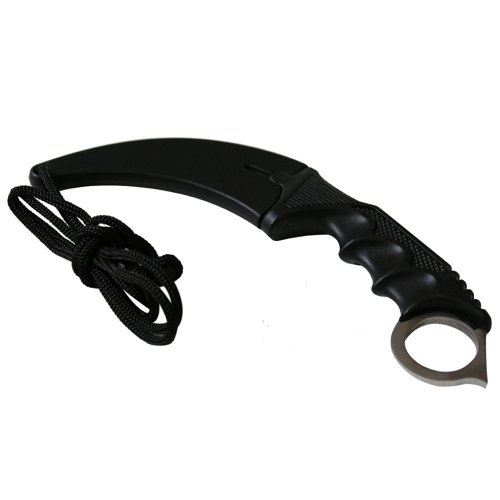 Jeslon Stainless Steel Tactical Karambit Hawbill Knife With Sheath and Cord,Survival Defense Claw Fixed Knife For Outdoor Hunting Camping Hiking Tools (Silver)