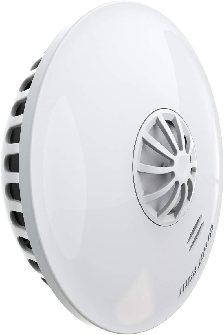 Ecoey Smoke Detector 10 Year Battery, Smoke and Heat Alarm with Test Button, for Home Bedroom and Kitchen, FJ192, 1 Pack - - 