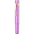 Hongdian M2 Black Forest Mini Fountain Pen, Medium Soft Golden Nib & Sleek Shape Aluminium Short Pocket Travel Pen (Lilac Purple)
