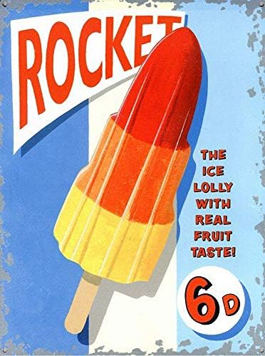 MUTN Rocket Classic Ice Lolly Tin Sign House Decor Food Drink Bar 20 cm x 30 cm