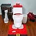 GIM Christmas Decor Happy Santa Toilet Seat Cover and Rug Set for Bathroom (Santa Claus)