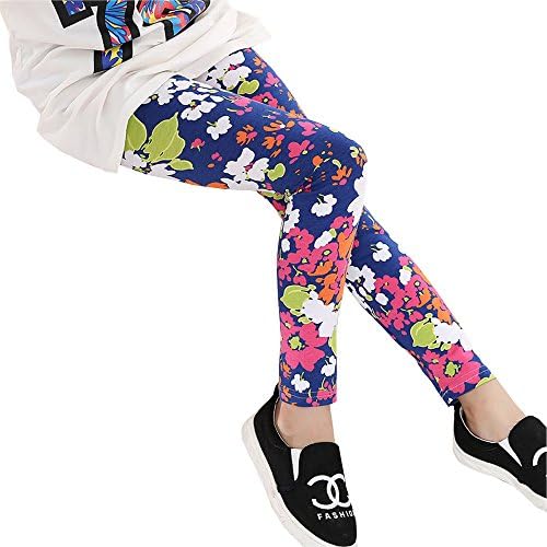 Baby Kids Childrens Printing Flower Toddler Classic Leggings Girls Pants (11, G)