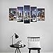 Englant Framed Canvas Print of New York City Manhattan Night Skyline Cityscape Canvas Wall Art for Home and Office of 5 Panels Set