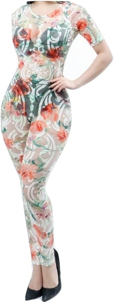 floral mesh jumpsuit