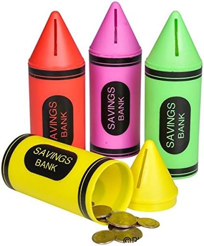 SK Novelty Small Crayon Piggy Banks - 6 Pack