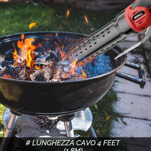 SHALL Charcoal Lighters 2000W Hot Air Gun 1100℉ Heated Chemical Free for BBQ Smokers, Grill Lighters, Wood Fireplaces and Fire Pits