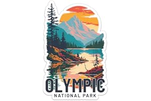 Generic Retro Olympic National Park Sticker - Waterproof Vinyl Decal for Car Bumper, Laptop, Water Bottle, Luggage, Wall, Window, Sticker Size - 5'' Longer Side