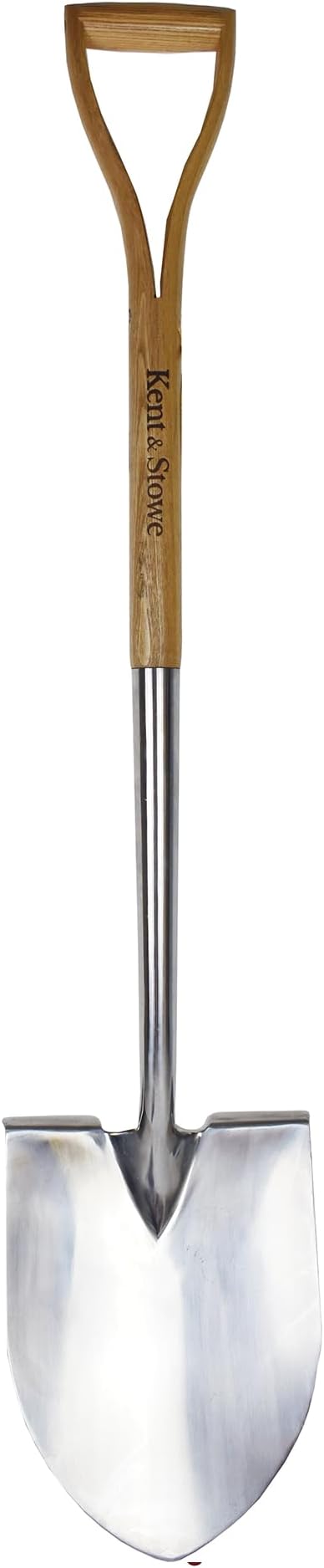 Kent & Stowe Stainless Steel Pointed Spade with Extended Shank & Tread