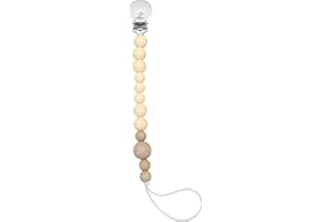 Loulou Lollipop Silicone Soother Pacifier Clip Binky Holder for Newborn and Baby - Color Block (Coconut Milk)