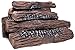 Natural Glo Large Gas Fireplace Logs | 10 Piece Set of Ceramic Wood Logs. Use in Indoor, Gas Inserts, Vented, Electric, or Outdoor Fireplaces & Fire Pits. Realistic Clean Burning Accessories primary