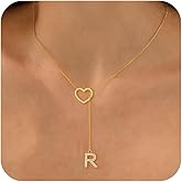 Thaivor Valentines Day Gifts for Women Her - Initial Heart Necklace for Women 14k Gold Plated Cubic Zirconia Letter Pendant Necklace Dainty Necklaces Trendy Y Necklace Fashion Jewelry Gifts