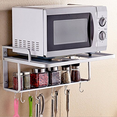 SPACECARE Double Bracket Alumimum Microwave Oven Wall Mount Shelf With