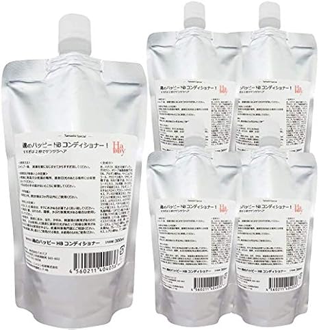 Amazon 魂のハッピーhbコンディショナー 詰替用 300ml 5個 ローズ すすぎ2秒の無添加ハーブコンディショナー 石油系原料 シリコン ポリクオタニウム不使用 化学合成の防腐剤 酸化防止剤 色素 人工香料無添加 Tamashii Special リンス コンディショナー 通販