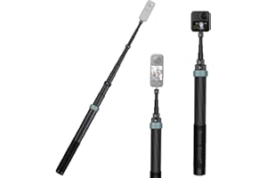 INKSOON 3m Extended Long Carbon Fiber Invisible Selfie Stick for insta360 Insta 360 one x3 x2 x one rs GO 2 Go 3 Accessories (Green)