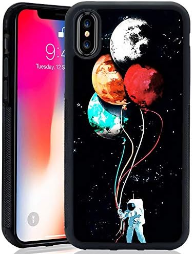 Robby Harry iPhone X 10 Xs Case Astronaut Fly The Planet Reinforced Drop Protection Hard PC Back Flexible TPU Bumper Protective Case