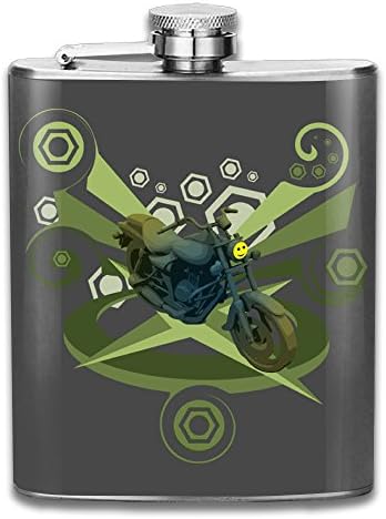Planck Motorbike Whisky Stainless Steel 7 Oz Leak Proof Liquor Hip Flask