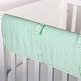 Mint Green Confetti Dot Print Cotton Padded Crib Rail Guard by The Peanut Shell