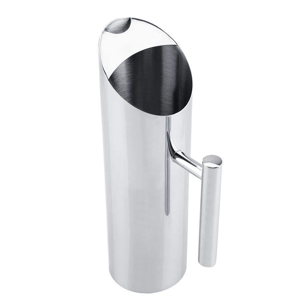 Stainless Steel Water Pitcher Jug with Ice Guard Cold Drinking Pitcher Home Hotel Serving Tool(1.5L)